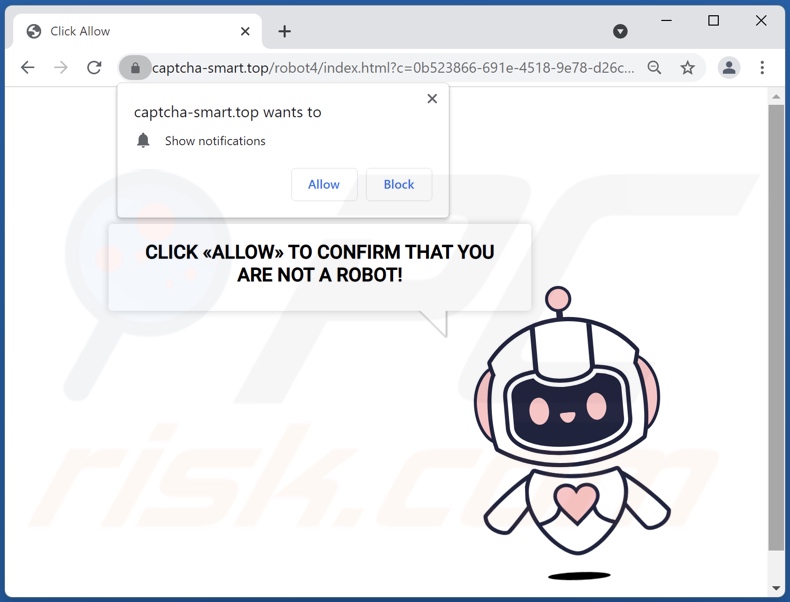 captcha-smart[.]reindirizzamenti pop-up principali