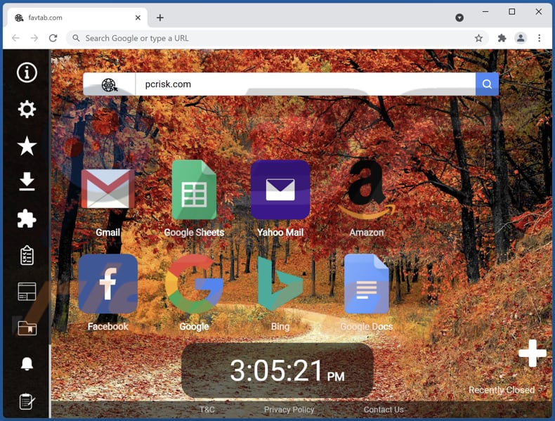 favtab.com browser hijacker