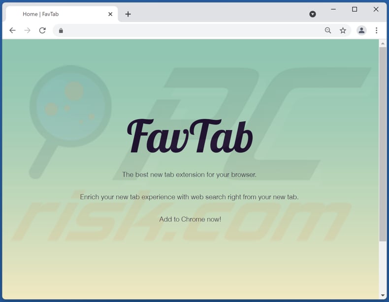 Sito web che promuove il dirottatore del browser favtab.com