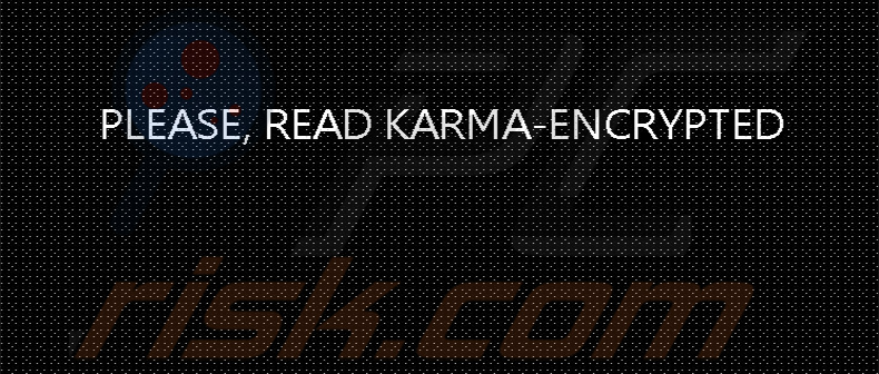 Screenshot di uno sfondo del desktop impostato dal ransomware Karma: