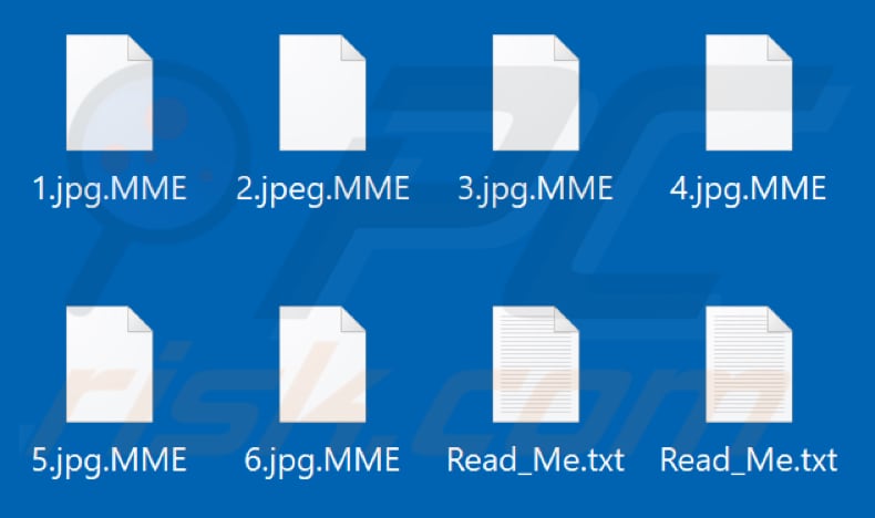 Screenshot dei file crittografati da MME (estensione.MME)