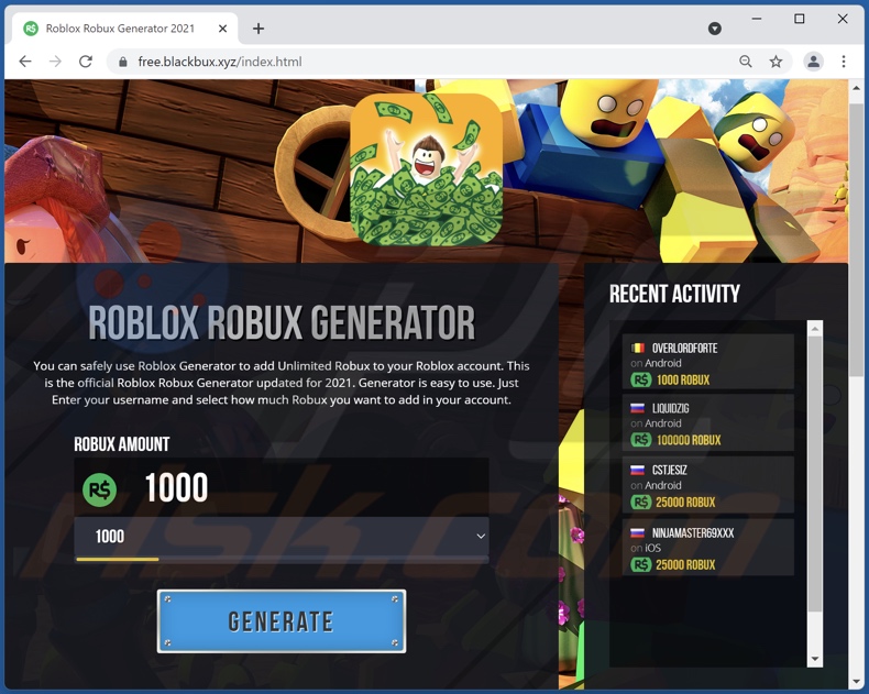 Robux Generator truffa