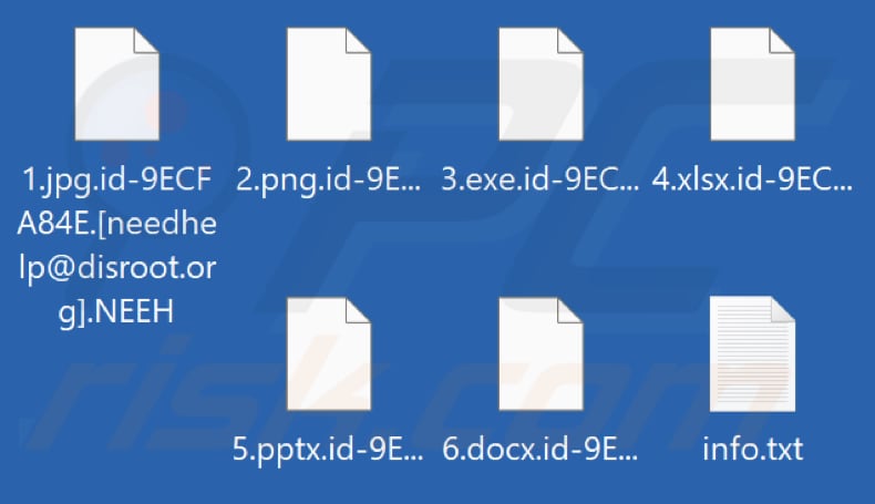 File crittografati dal ransomware NEEH (estensione .NEEH)