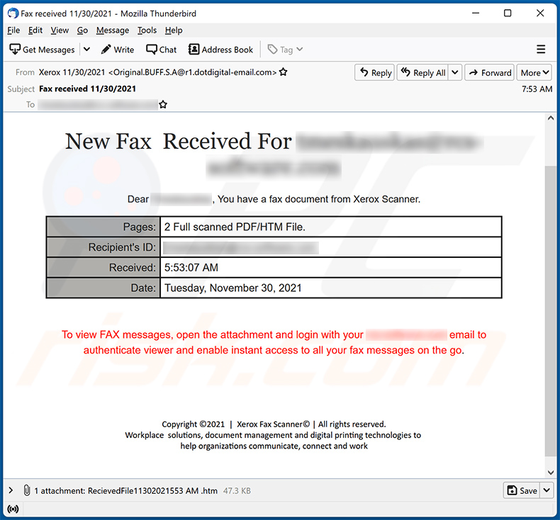 New Fax Received-email di spam a tema (2021-11-30)