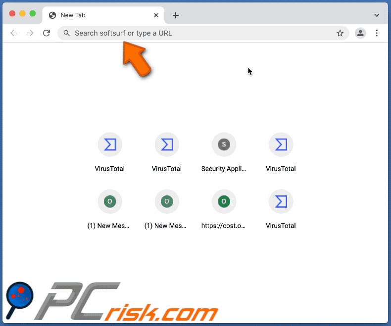 Il dirottatore del browser search.softsurf.xyz mostra i risultati generati da bing