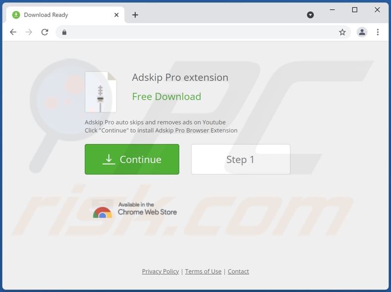 Pagina di download dell'adware Adskip PRO