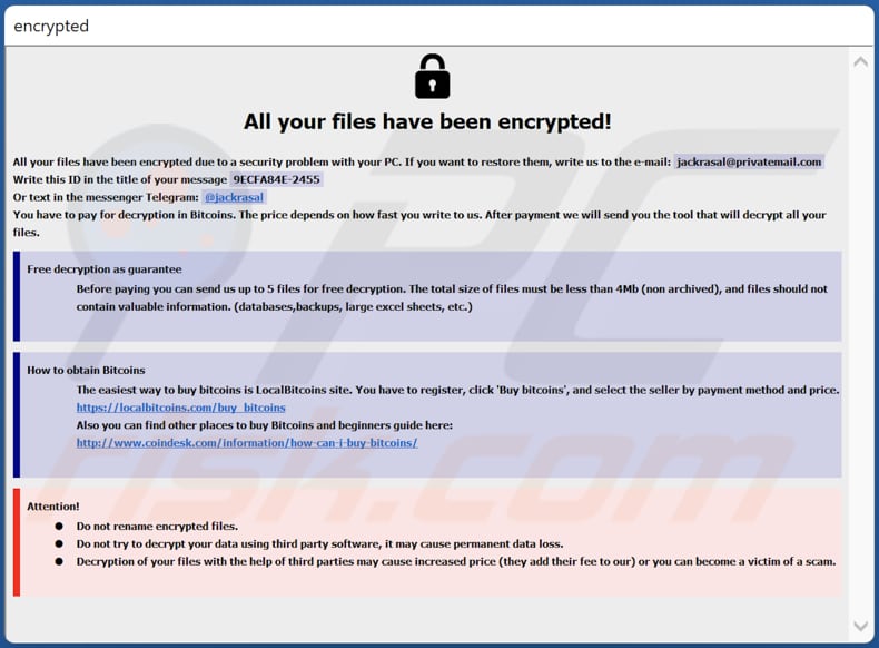 drik ransomware nota di riscatto info.hta pop-up