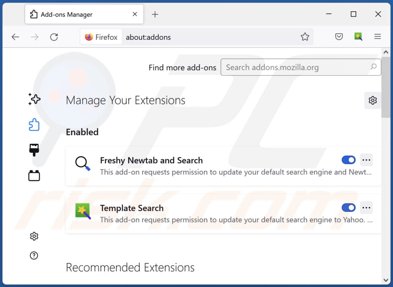 Rimozione delle estensioni Mozilla Firefox relative a keepfastsearch.com