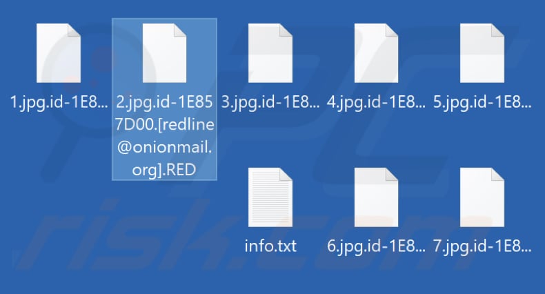 File crittografati da RED ransomware (estensione .RED)