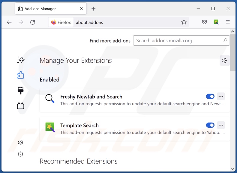 Rimozione delle estensioni di Mozilla Firefox relative a safesearch.net