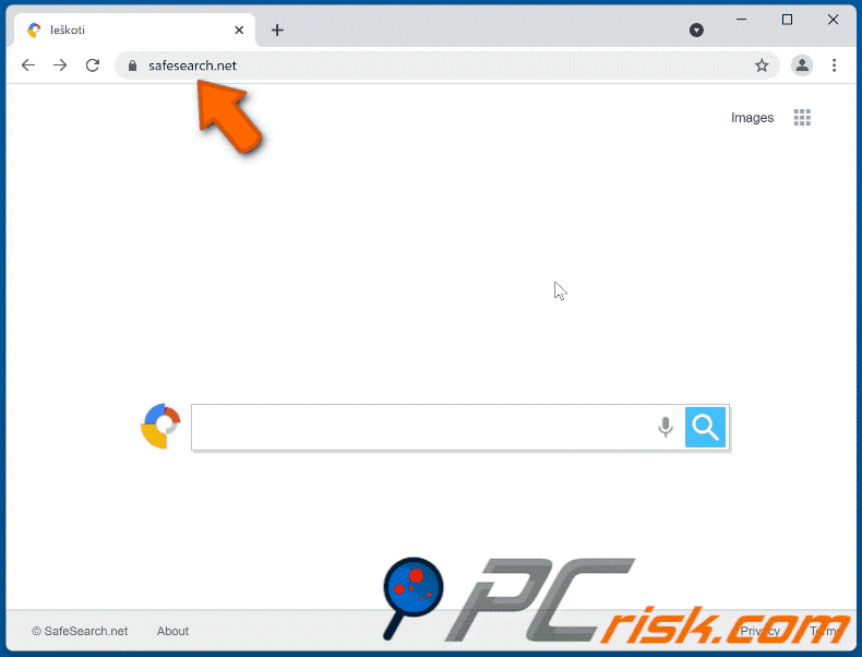safesearch.net reindirizzamento a Bing (GIF)