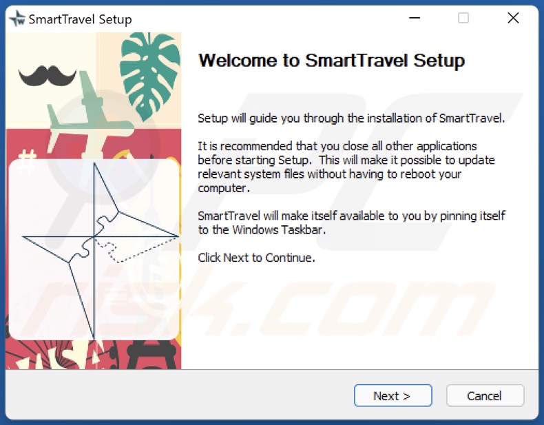 Configurazione dell'installazione dell'adware SmartTravel