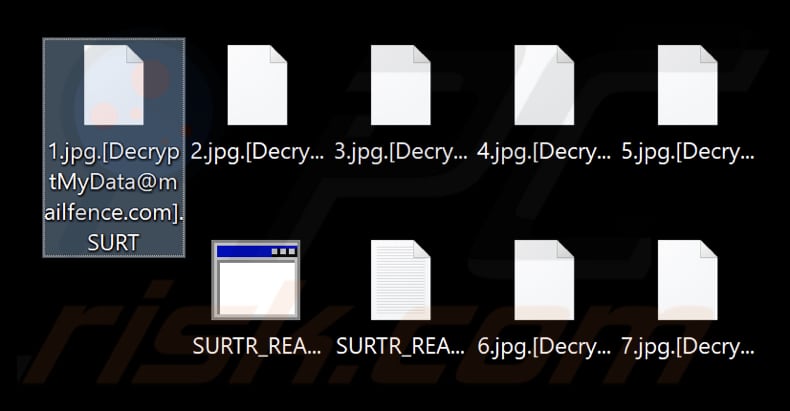 File crittografati da Surtr ransomware (estensione .SURT)
