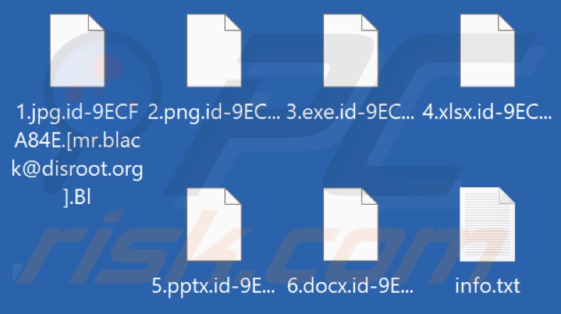 File crittografati da Bl ransomware (estensione .Bl)