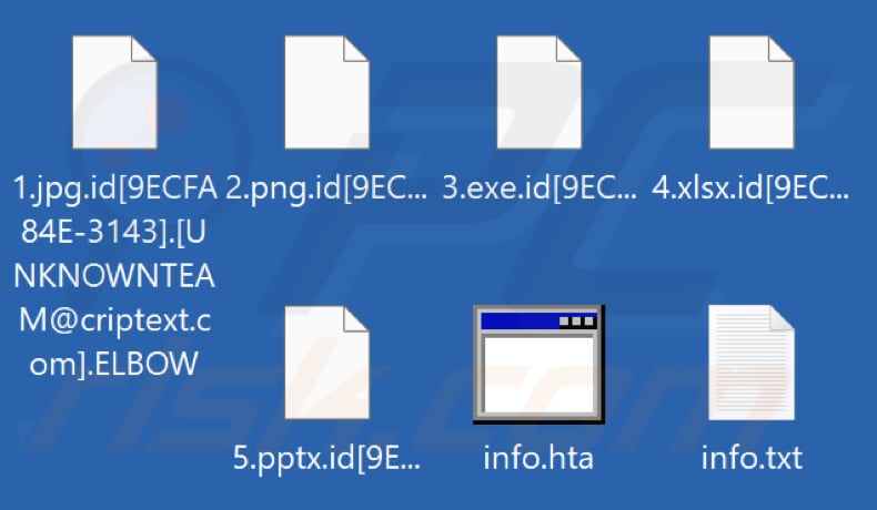 File crittografati da ELBOW ransomware (estensione .ELBOW)