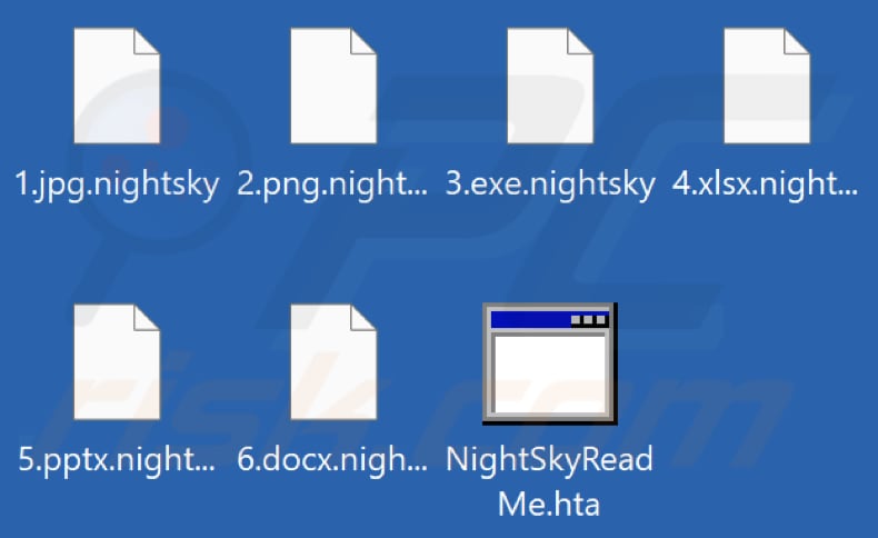 File crittografati da Night Sky ransomware (estensione .nightsky)