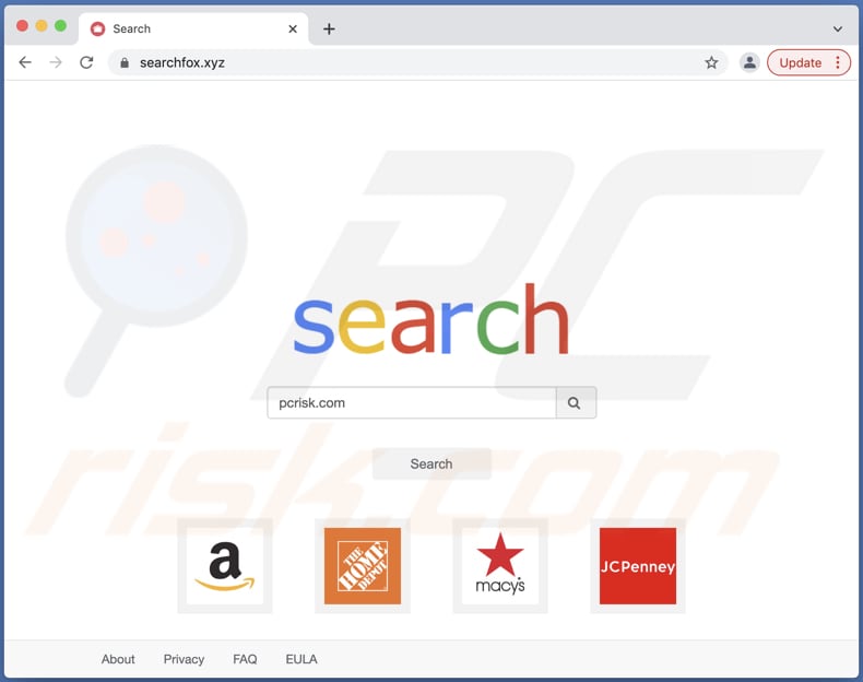 dirottatore del browser searchfox.xyz su un computer Mac