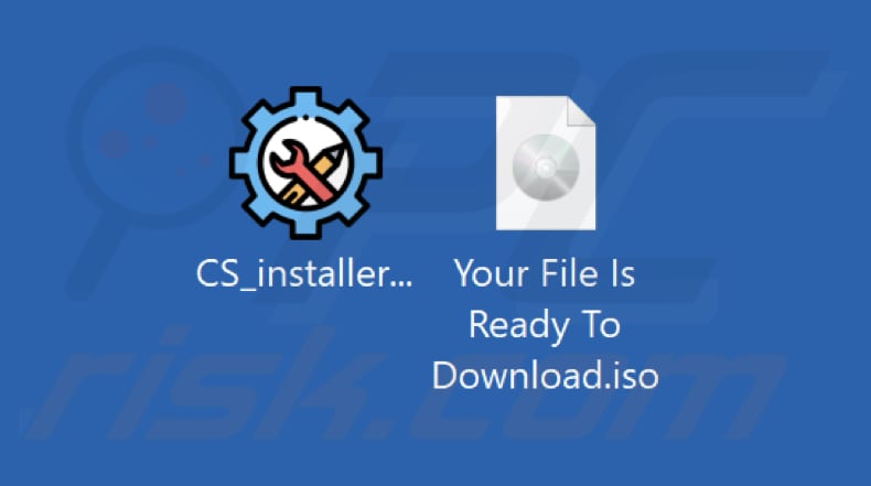Screenshot del programma di installazione ingannevole e un file ISO (è anche distribuito tramite crack di software, downloader di YouTube, ecc.)