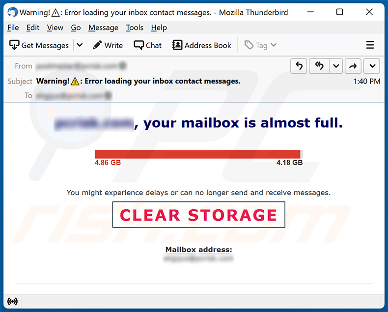 Ancora un altro esempio di posta indesiderata a tema posta in arrivo che promuove un sito di phishing (2022-01-27)