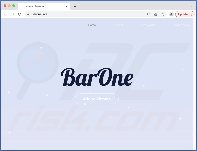 Sito Web utilizzato per promuovere il dirottatore del browser Bar1 New Tab