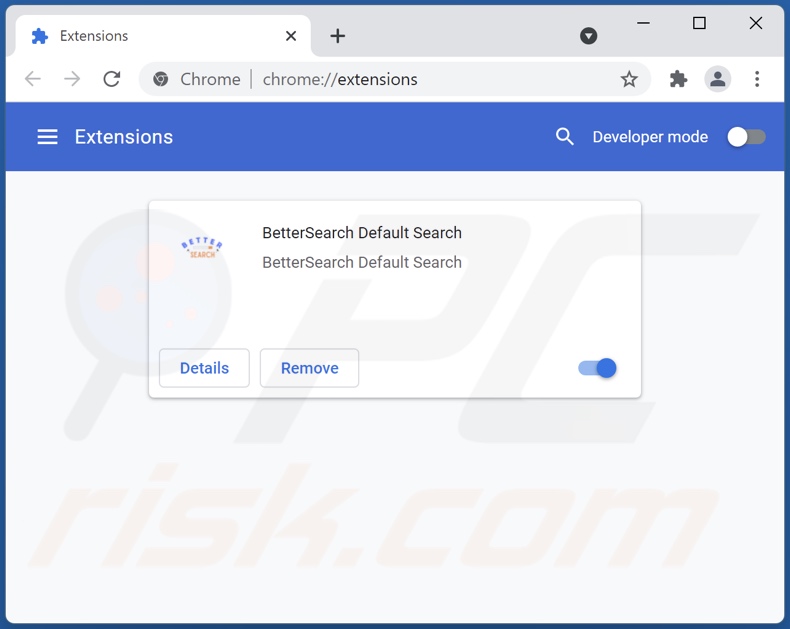 Rimozione delle estensioni di Google Chrome correlate a better-search.xyz