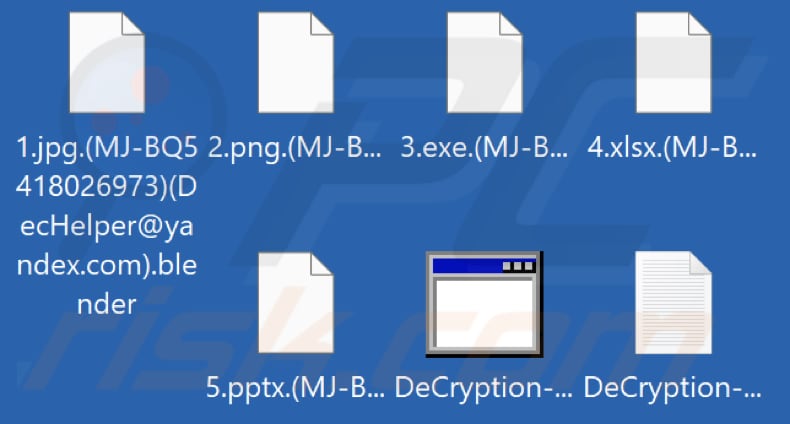 File crittografati da Blender ransomware (estensione .blender)