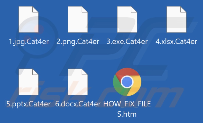 File crittografati dal ransomware Cat4er (estensione .Cat4er)