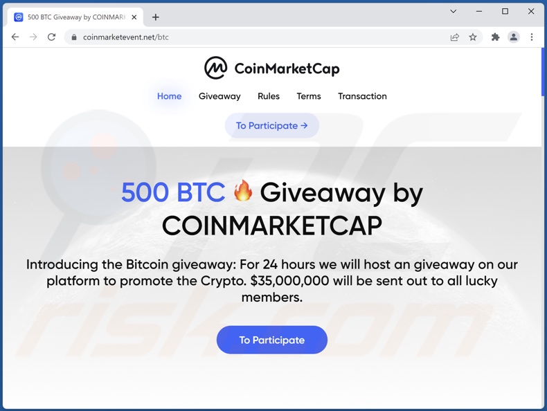 CoinMarketCap Giveaway truffa