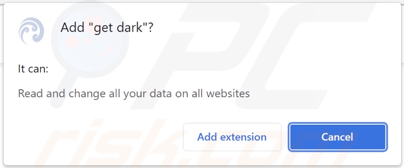 Ottieni il dirottatore del browser Dark che richiede le autorizzazioni