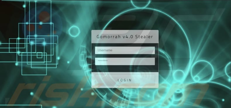 Screenshot dell'accesso al pannello di amministrazione del ladro di Gomorrah