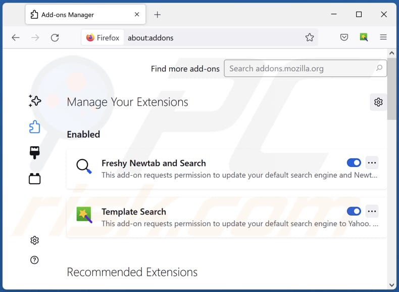 Rimozione delle estensioni di Mozilla Firefox relative a search.multisearch.live