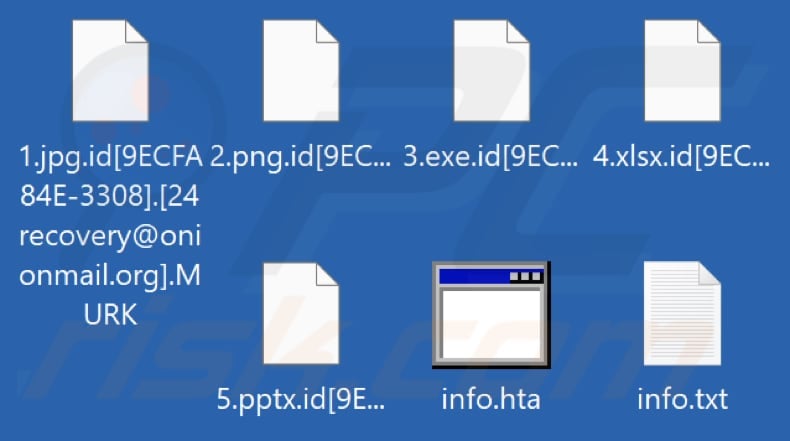 Screenshot dei file crittografati da questo ransomware MURK  (.MURK)