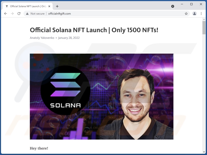 Official Solana NFT Launch truffa