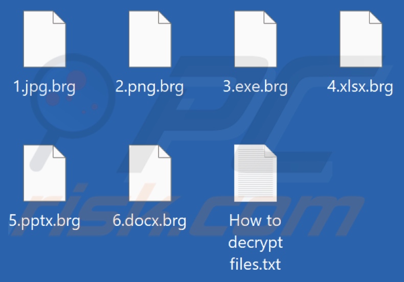 Screenshot dei file crittografati da una variante diversa di TargetCompany ransomware (estensione 