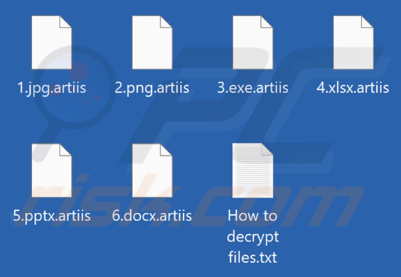 Screenshot dei file crittografati da TargetCompany ransomware (estensione 