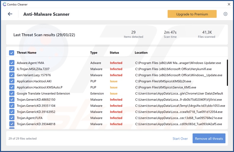 1xExujJunyRVG8MWnEgxdHkVwW7xSzntZ rilevamenti di malware da Combo Cleaner