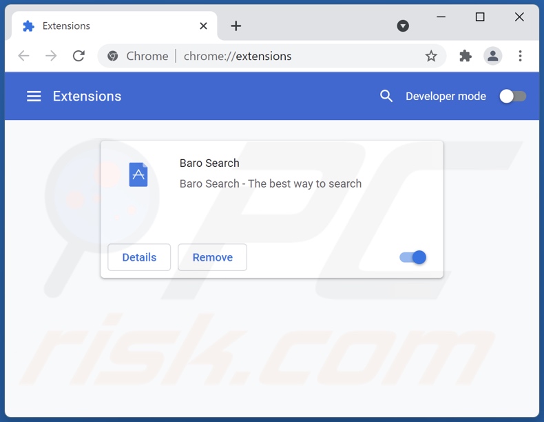 Rimozione delle estensioni di Google Chrome relative a barosearch.com