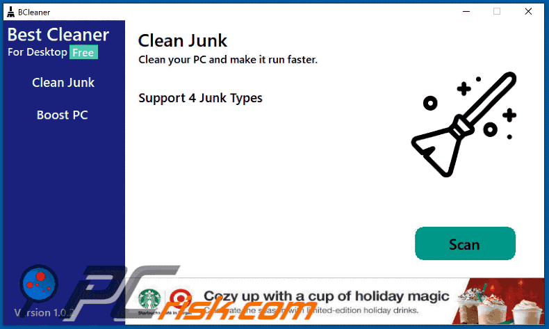 Aspetto dell'applicazione Best Cleaner (GIF)