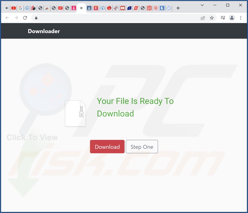 Screenshot del sito web utilizzato per promuovere l'adware Bloom