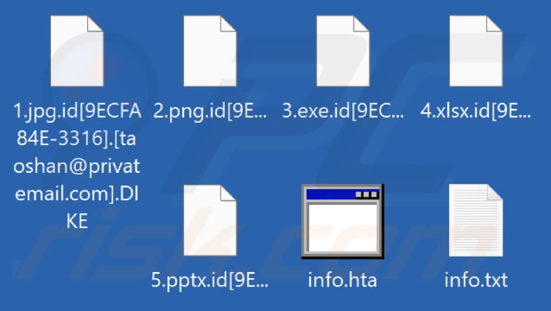 File crittografati da DIKE ransomware (estensione .DIKE)