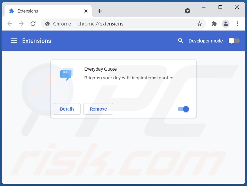 Rimuovere Everyday Quote da Google Chrome step 2