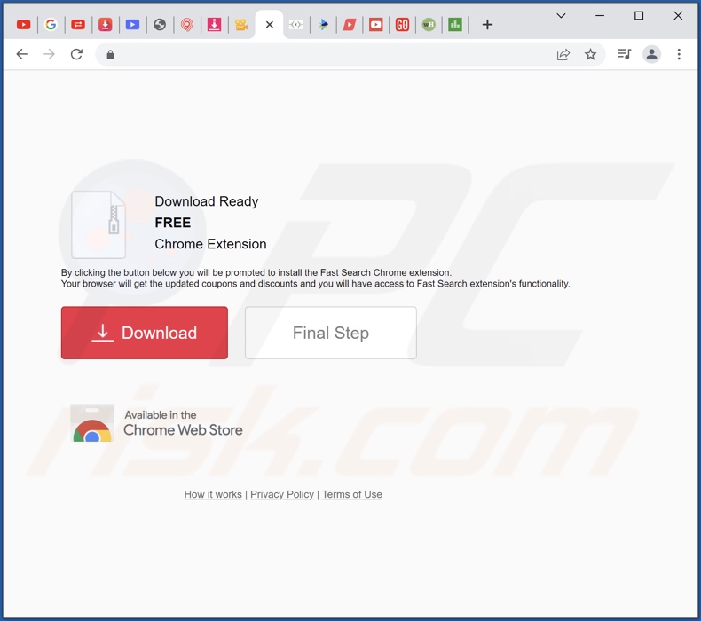 Sito web che promuove il browser hijacker Keep It Secure
