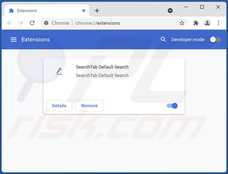 Rimozione delle estensioni di Google Chrome relative a searchtab.xyz