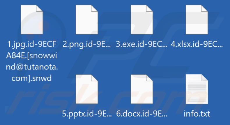 File crittografati da Snwd ransomware (estensione .snwd)