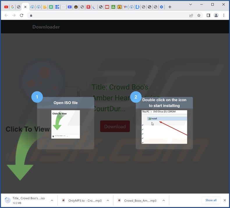 Screenshot del sito web utilizzato per promuovere l'adware Energy