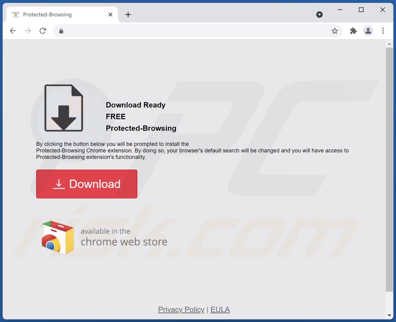 Sito web che promuove il browser hijacker di Protected-Browsing