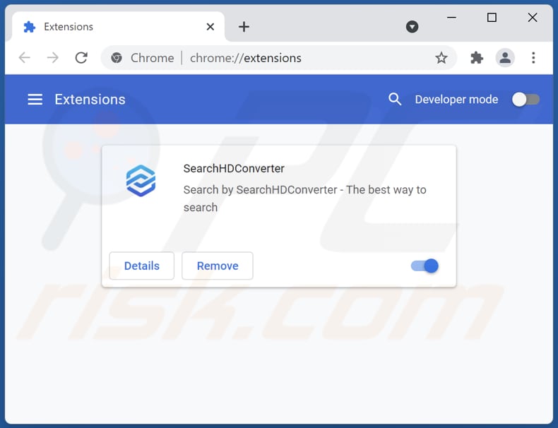 Rimozione delle estensioni di Google Chrome relative a searchhdconverter.com