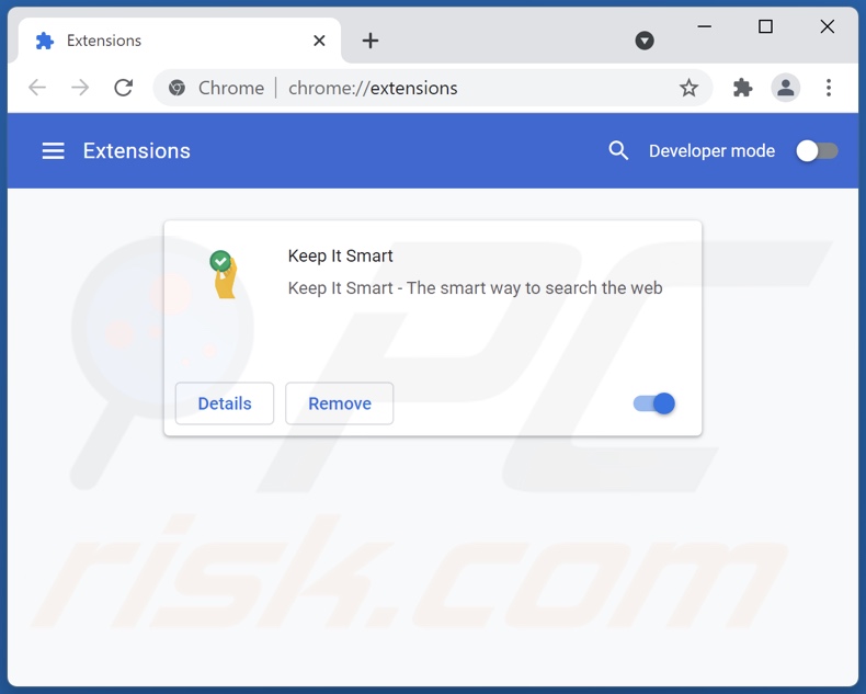 Rimozione delle estensioni di Google Chrome relative a keepitsmart.today