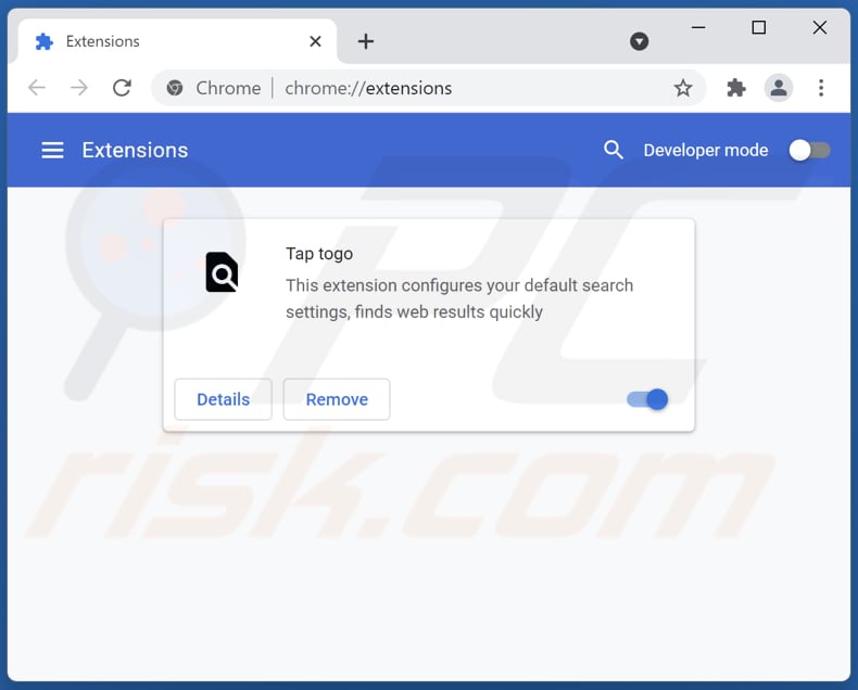 Rimozione delle estensioni di Google Chrome relative a togosearching.com