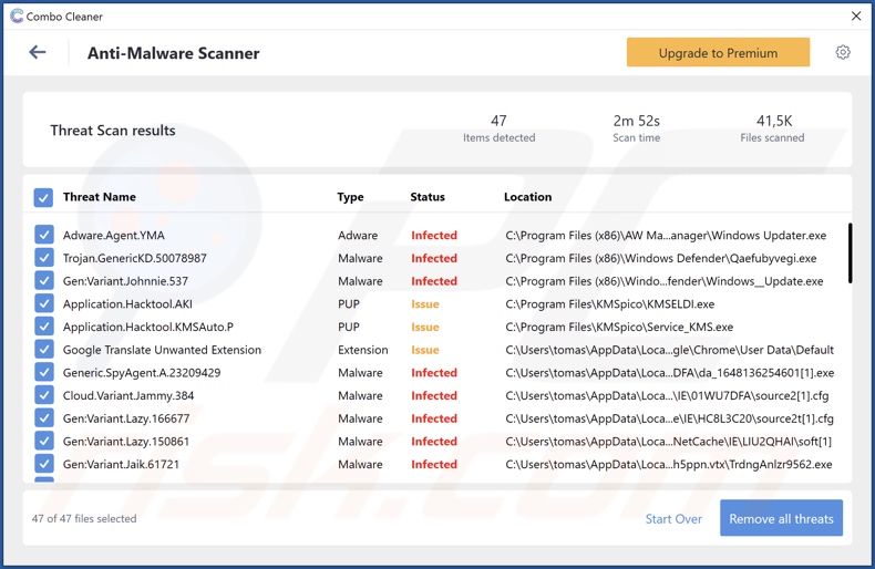 CryptoWallet Address Replacing esempi di rilevamento di malware